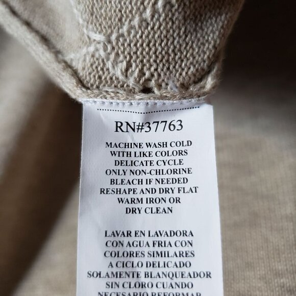 Perry Ellis Knit Argyle Crew Neck Sweater 100% Cotton Tan/Brown Size Men's XL - Picture 9 of 9